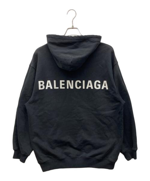 BALENCIAGA（バレンシアガ）BALENCIAGA (バレンシアガ) バックロゴプリントパーカー ブラック サイズ:Mの古着・服飾アイテム