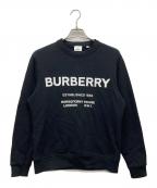 BURBERRY LONDONバーバリーロンドン）の古着「Horseferry Print Crewneck Sweatshirt」｜ブラック