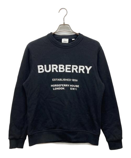BURBERRY LONDON（バーバリーロンドン）BURBERRY LONDON (バーバリーロンドン) Horseferry Print Crewneck Sweatshirt ブラック サイズ:XSの古着・服飾アイテム