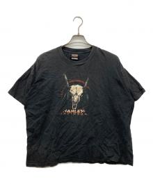 HARLEY-DAVIDSON（ハーレーダビッドソン）の古着「半袖ワイドカットソー」｜ブラック