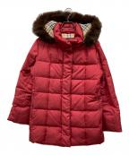 BURBERRY LONDONバーバリーロンドン）の古着「フォックスファーダウンジャケット」｜レッド
