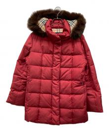 BURBERRY LONDON（バーバリーロンドン）の古着「フォックスファーダウンジャケット」｜レッド