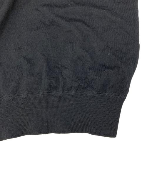 PRADA（プラダ）PRADA (プラダ) ロゴジャガードハイゲージ ウールショートスリーブニット ブラック サイズ:SZ46の古着・服飾アイテム