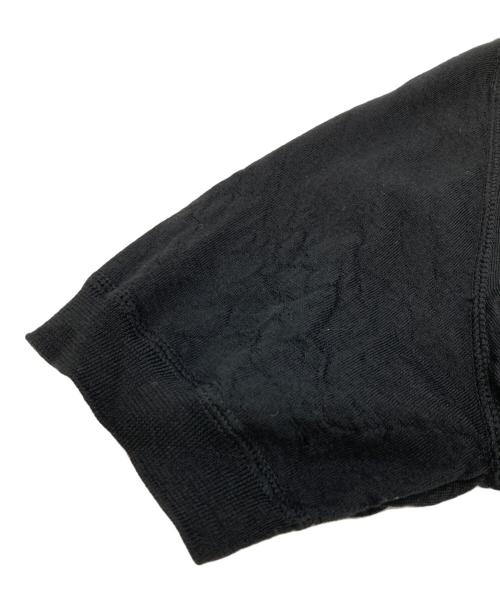 PRADA（プラダ）PRADA (プラダ) ロゴジャガードハイゲージ ウールショートスリーブニット ブラック サイズ:SZ46の古着・服飾アイテム