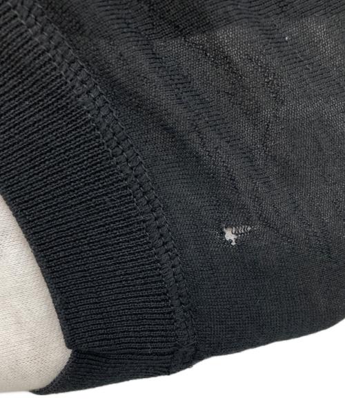 PRADA（プラダ）PRADA (プラダ) ロゴジャガードハイゲージ ウールショートスリーブニット ブラック サイズ:SZ46の古着・服飾アイテム