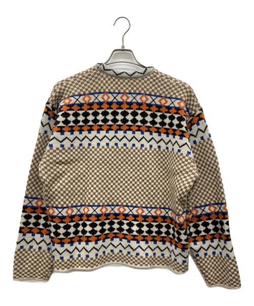 stussy（ステューシー）stussy (ステューシー) NOMA t.d. (ノーマティーディー) JACQUARD CREW KNIT ベージュ サイズ:Sの古着・服飾アイテム