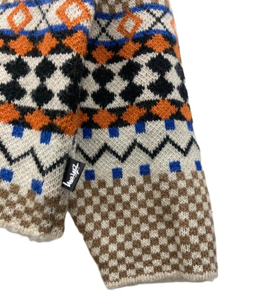 stussy（ステューシー）stussy (ステューシー) NOMA t.d. (ノーマティーディー) JACQUARD CREW KNIT ベージュ サイズ:Sの古着・服飾アイテム