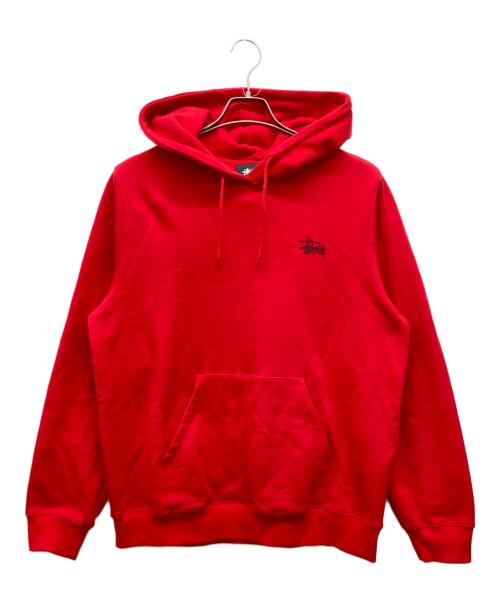 stussy（ステューシー）stussy (ステューシー) ロゴプリントパーカー レッド サイズ:Sの古着・服飾アイテム