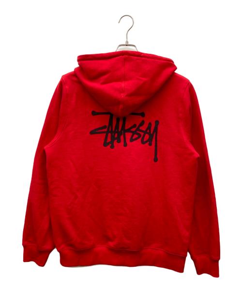 stussy（ステューシー）stussy (ステューシー) ロゴプリントパーカー レッド サイズ:Sの古着・服飾アイテム