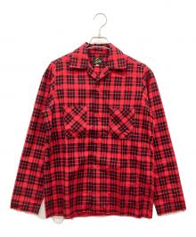 Needles（ニードルズ）の古着「バッファロースモールチェックオープンカラーシャツ」｜レッド