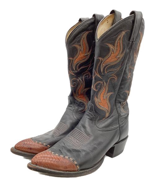 TONY LAMA（トニーラマ）TONY LAMA (トニーラマ) リザードレザーウェスタンブーツ ブラック サイズ:9の古着・服飾アイテム