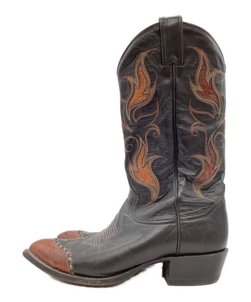 TONY LAMA（トニーラマ）TONY LAMA (トニーラマ) リザードレザーウェスタンブーツ ブラック サイズ:9の古着・服飾アイテム