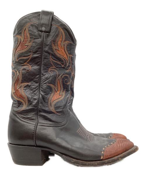 TONY LAMA（トニーラマ）TONY LAMA (トニーラマ) リザードレザーウェスタンブーツ ブラック サイズ:9の古着・服飾アイテム