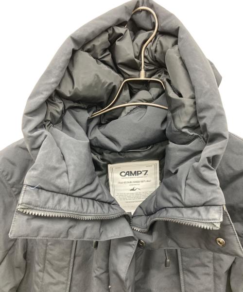 CAMP 7（キャンプ７）CAMP 7 (キャンプ７) 切替フードダウンジャケット ブラック サイズ:Lの古着・服飾アイテム