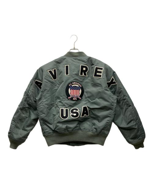 AVIREX（アヴィレックス）AVIREX (アヴィレックス) 50th Anniversary MA-1 SIGNATURE BIG LOGO MA-1 グリーン サイズ:表記無しの古着・服飾アイテム