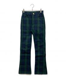 holiday（ホリデー）の古着「HIGH WAIST SKINNY FLARE CHECK PANTS」｜マルチカラー