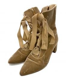 Y's PINK（ワイズ ピンク）の古着「レースアップブーツ」｜ベージュ