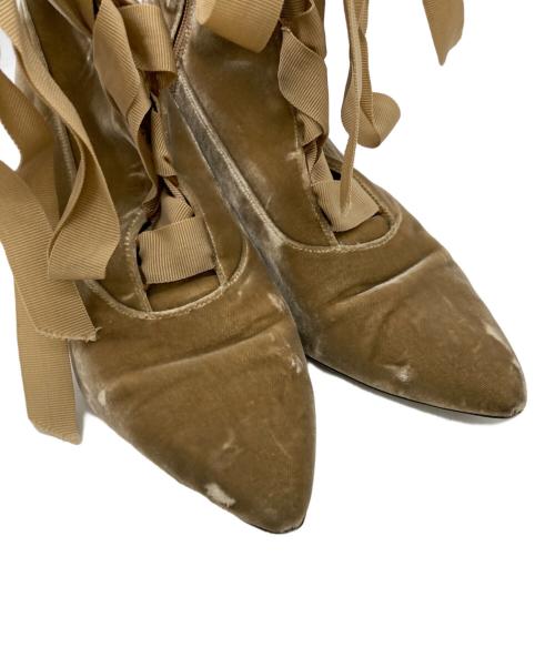 Y's PINK（ワイズ ピンク）Y's PINK (ワイズ ピンク) レースアップブーツ ベージュ サイズ:39の古着・服飾アイテム