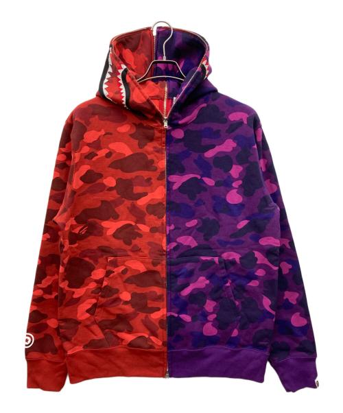 A BATHING APE（ア ベイシング エイプ）A BATHING APE (ア ベイシング エイプ) SEPARATE SHARK FULL ZIP HOODIE マルチカラー サイズ:2XLの古着・服飾アイテム