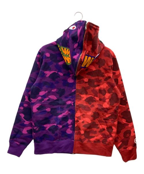 A BATHING APE（ア ベイシング エイプ）A BATHING APE (ア ベイシング エイプ) SEPARATE SHARK FULL ZIP HOODIE マルチカラー サイズ:2XLの古着・服飾アイテム