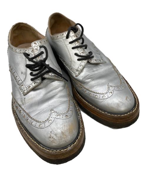 DRIES VAN NOTEN（ドリスヴァンノッテン）DRIES VAN NOTEN (ドリスヴァンノッテン) ラバーソールウイングチップシューズ シルバー サイズ:36の古着・服飾アイテム