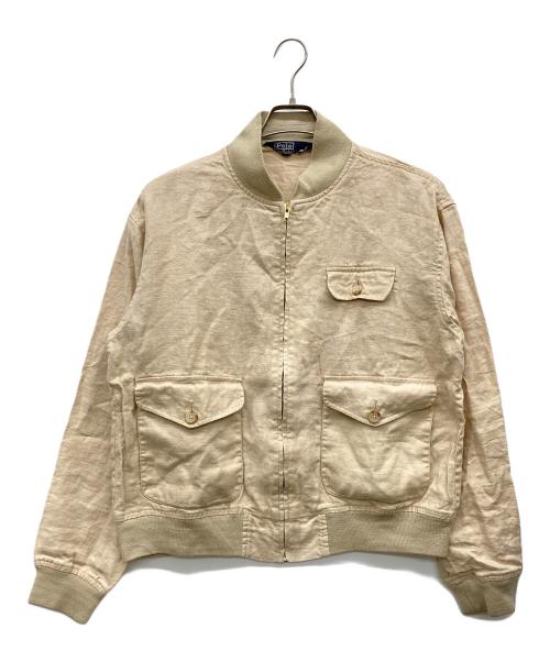 POLO RALPH LAUREN（ポロ・ラルフローレン）POLO RALPH LAUREN (ポロ・ラルフローレン) リネンサマーフライトジャケット ベージュ サイズ:Mの古着・服飾アイテム