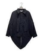 &ellecyアンドエルシー）の古着「ボウタイフィッシュテイルシャツブラウス」｜ブラック