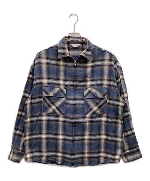 COOTIE PRODUCTIONS（クーティープロダクツ）COOTIE PRODUCTIONS (クーティープロダクツ) Ombre Nel Check Zip Up Shirt ネイビー サイズ:MEDIUMの古着・服飾アイテム