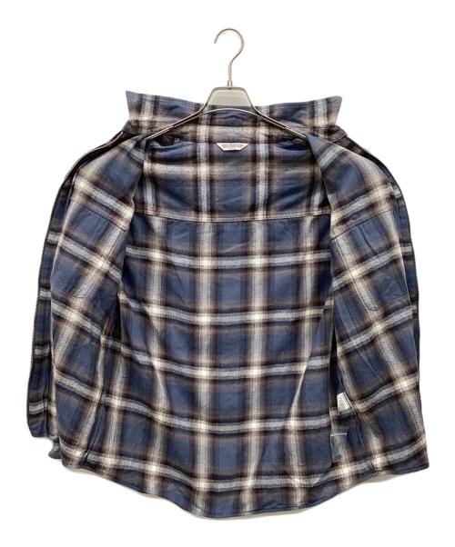 COOTIE PRODUCTIONS（クーティープロダクツ）COOTIE PRODUCTIONS (クーティープロダクツ) Ombre Nel Check Zip Up Shirt ネイビー サイズ:MEDIUMの古着・服飾アイテム