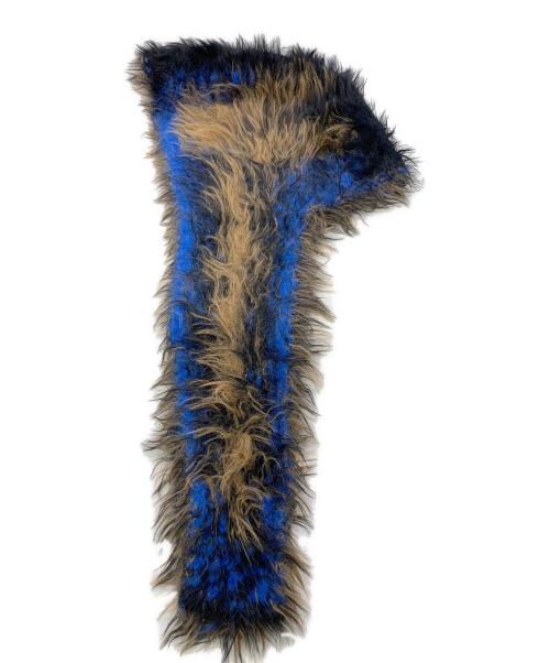 Y. PROJECT（ワイプロジェクト）Y. PROJECT (ワイプロジェクト) Hairy Gradient Hooded Scarf ブルーの古着・服飾アイテム