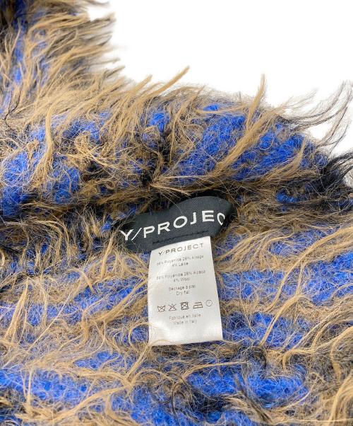 Y. PROJECT（ワイプロジェクト）Y. PROJECT (ワイプロジェクト) Hairy Gradient Hooded Scarf ブルーの古着・服飾アイテム