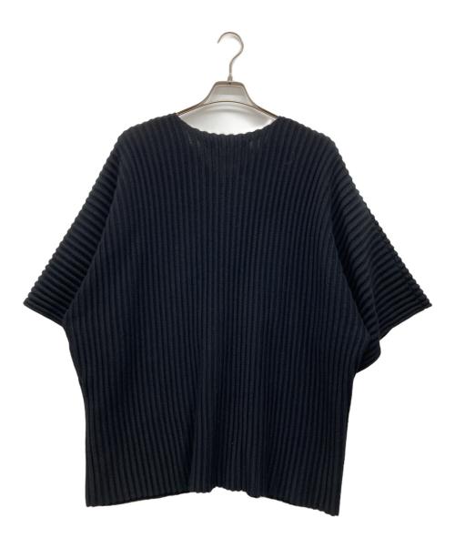 SEVENTH（セブンス）SEVENTH (セブンス) ジップアップ半袖リブニット ブラック サイズ:XXLの古着・服飾アイテム