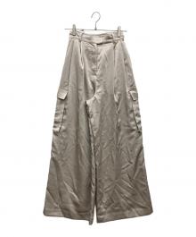 anuans（アニュアンス）の古着「サテンカーゴパンツ」｜ベージュ