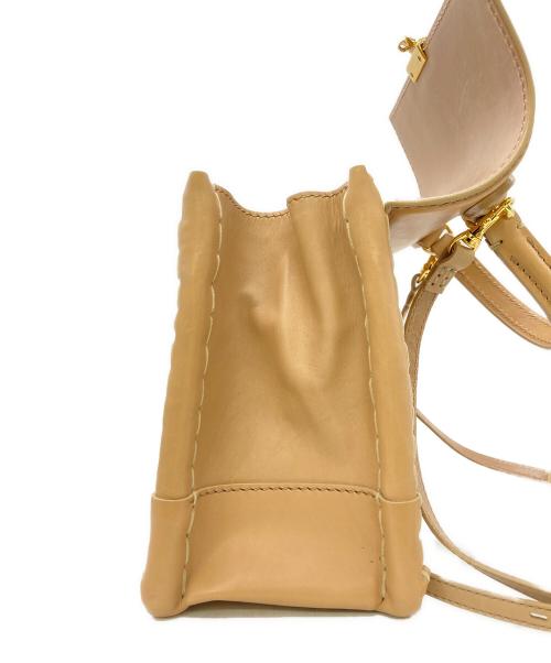 ebagos（エバゴス）ebagos (エバゴス) かっちりバッグミニ ベージュの古着・服飾アイテム