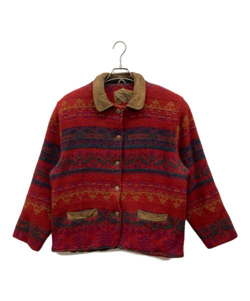 WOOLRICH（ウールリッチ）WOOLRICH (ウールリッチ) ネイティブ柄ラグジャケット レッド サイズ:XLの古着・服飾アイテム