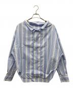 MACPHEEマカフィー）の古着「イージーケアフリルカラーブラウス」｜ネイビー