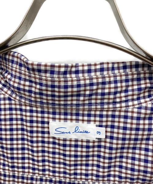 sans limite（サンリミット）Sans limite (サンリミット) ギンガムチェックシャツ ブルー サイズ:3の古着・服飾アイテム