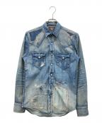 RRLダブルアールエル）の古着「デニムウエスタンシャツ MONTANA」｜インディゴ