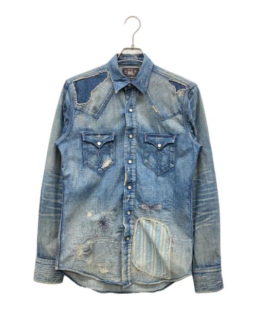RRL（ダブルアールエル）RRL (ダブルアールエル) デニムウエスタンシャツ MONTANA インディゴ サイズ:Sの古着・服飾アイテム