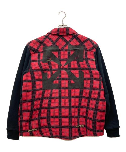 OFFWHITE（オフホワイト）OFFWHITE (オフホワイト) コントラストスリーブシャツ レッド サイズ:Sの古着・服飾アイテム
