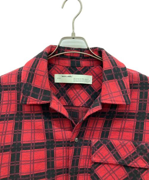 OFFWHITE（オフホワイト）OFFWHITE (オフホワイト) コントラストスリーブシャツ レッド サイズ:Sの古着・服飾アイテム