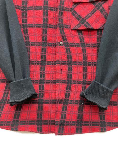 OFFWHITE（オフホワイト）OFFWHITE (オフホワイト) コントラストスリーブシャツ レッド サイズ:Sの古着・服飾アイテム