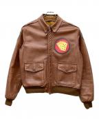 Aero LEATHERエアロレザー）の古着「A-2フライトレザージャケット」｜ブラウン