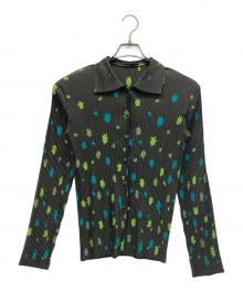 ISSEY MIYAKE（イッセイミヤケ）の古着「プリーツシャツカーディガン」｜オリーブ