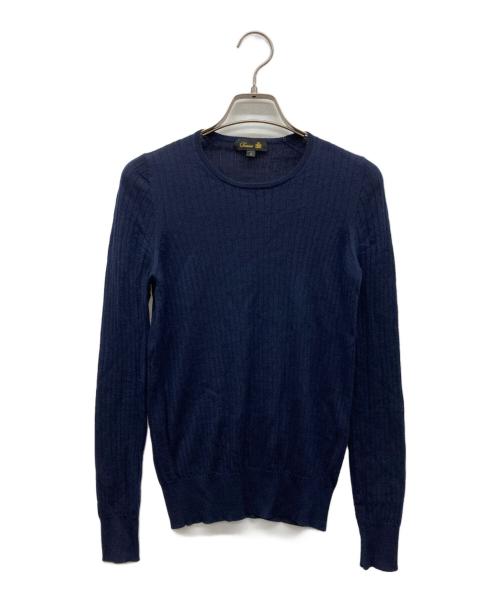 DRAWER（ドゥロワー）Drawer (ドゥロワー) 18G カシミヤシルクリブクルーネックニット ネイビー サイズ:１の古着・服飾アイテム