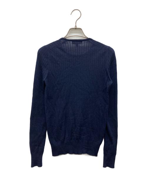 DRAWER（ドゥロワー）Drawer (ドゥロワー) 18G カシミヤシルクリブクルーネックニット ネイビー サイズ:１の古着・服飾アイテム