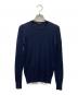 Drawer（ドゥロワー）の古着「18G カシミヤシルクリブクルーネックニット」｜ネイビー