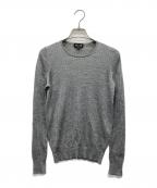 DRAWERドゥロワー）の古着「18G カシミヤシルクリブクルーネックニット」｜グレー