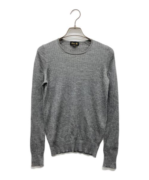 DRAWER（ドゥロワー）Drawer (ドゥロワー) 18G カシミヤシルクリブクルーネックニット グレー サイズ:1の古着・服飾アイテム