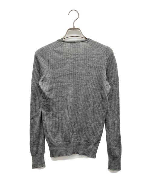 DRAWER（ドゥロワー）Drawer (ドゥロワー) 18G カシミヤシルクリブクルーネックニット グレー サイズ:1の古着・服飾アイテム